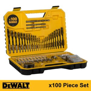 DEWALT Drill Bit Set 100 Piece Combination Screwdriver Bits Masonry Wood Metal